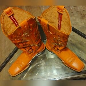 Twisted X Hooey Honey Colored Square Toe Cowboy Boots for Women size 6.5
